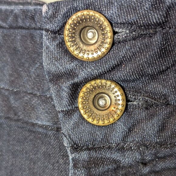 d. jeans Dark Wash Mid Rise Stretch Flare Wide Waistband Denim Jeans size 12 - Picture 7 of 9